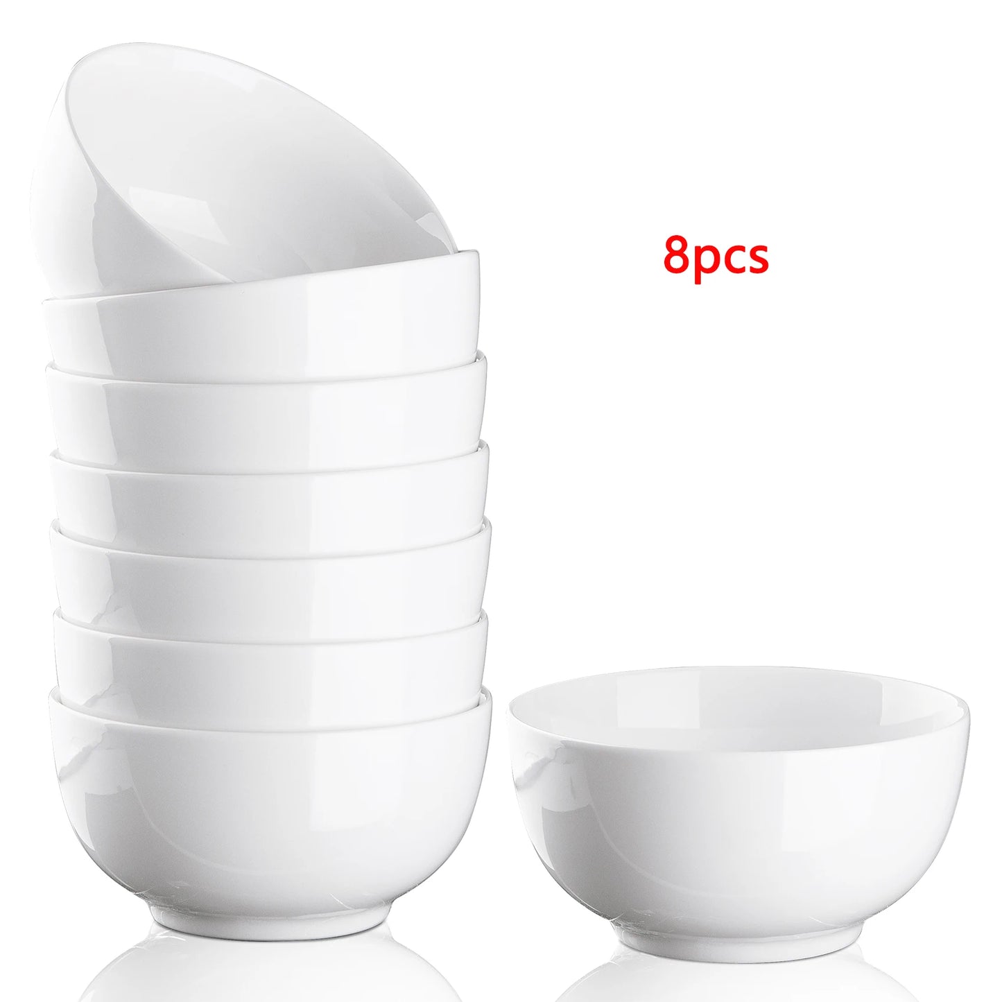 Porcelain Bowls Set 8 Pack Ceramic Microwave Safe For Cereal