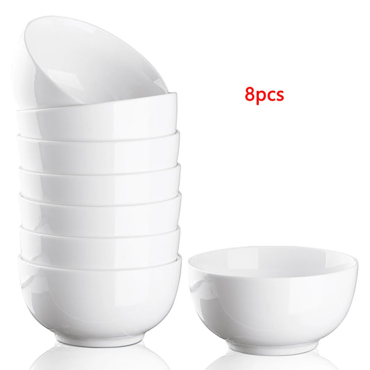 Porcelain Bowls Set 8 Pack Ceramic Microwave Safe For Cereal