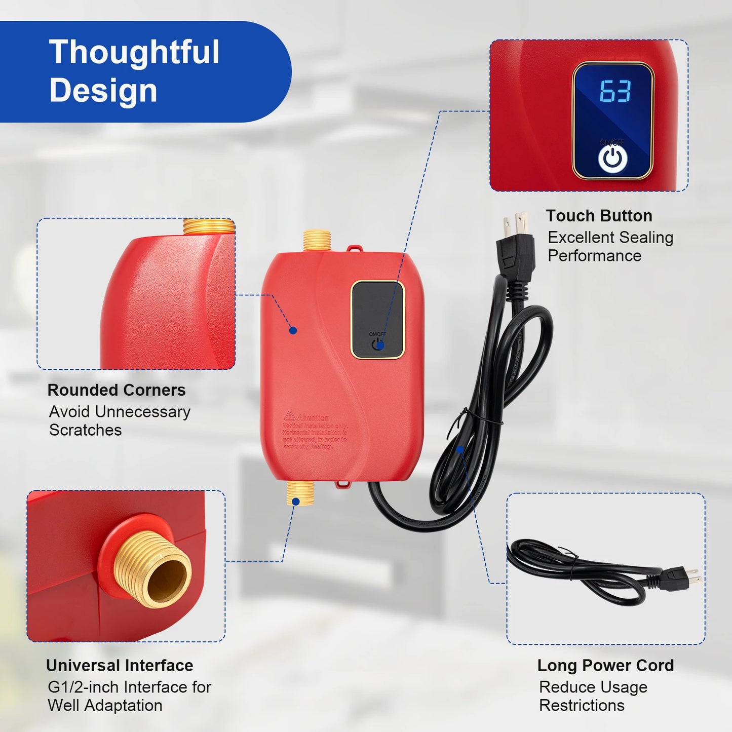 Sweetmile 3000W Instant Water Heater With Digital Display