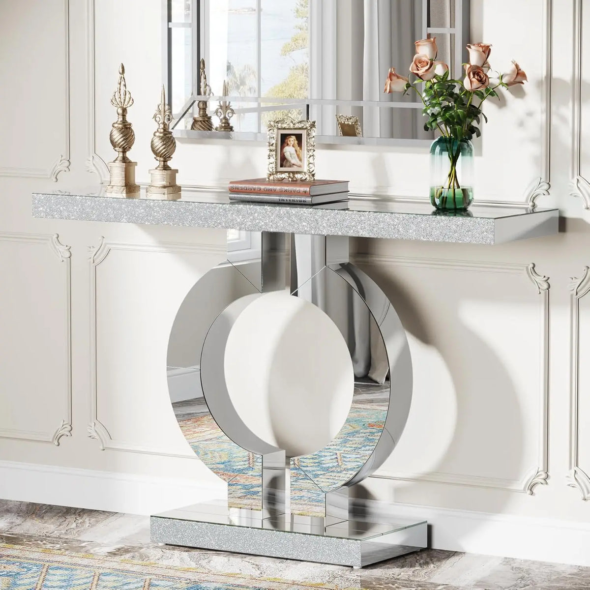 Tribesigns Modern Mirrored Console Entryway Table