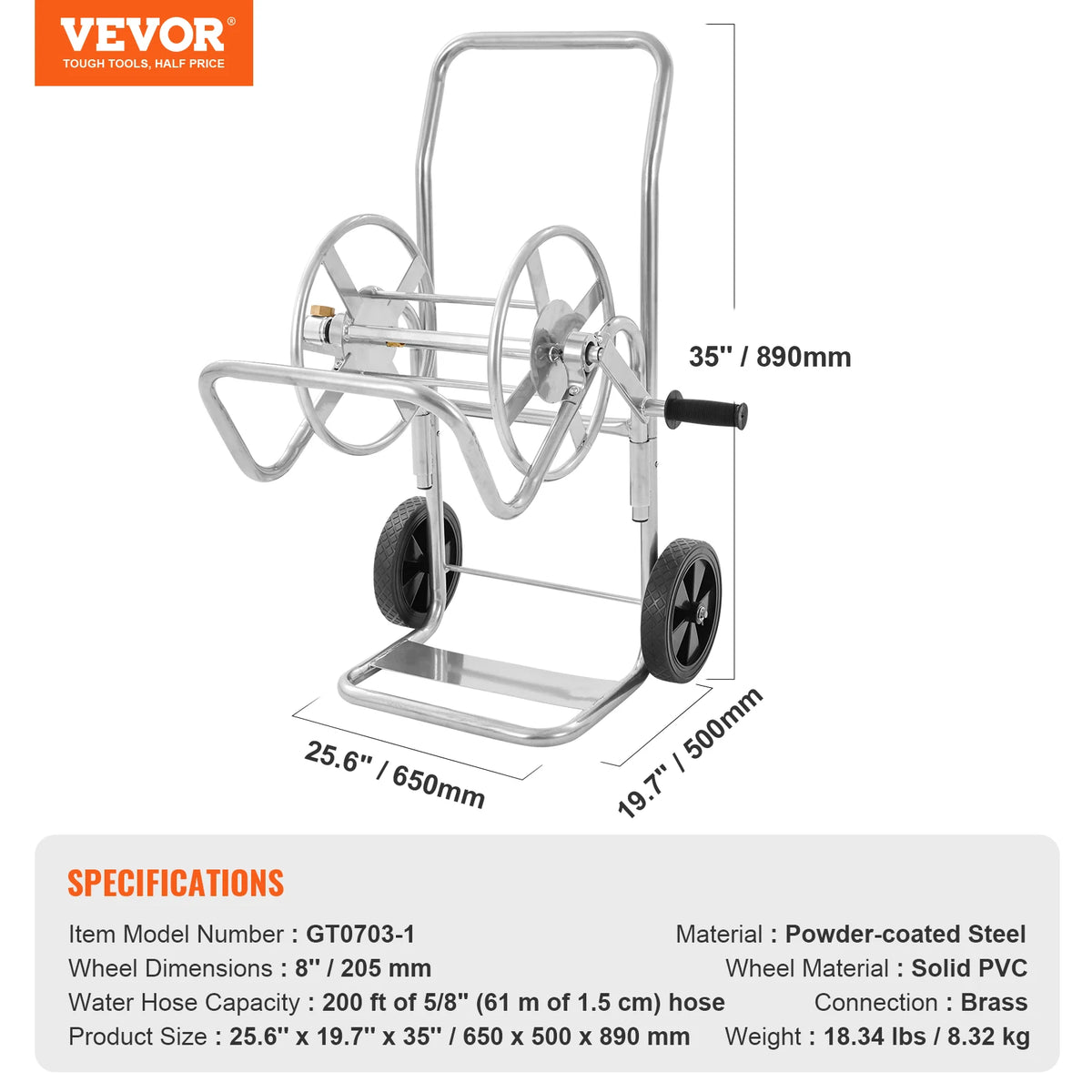 SucceBuy Heavy Duty Garden Hose Reel Cart for Yard Use