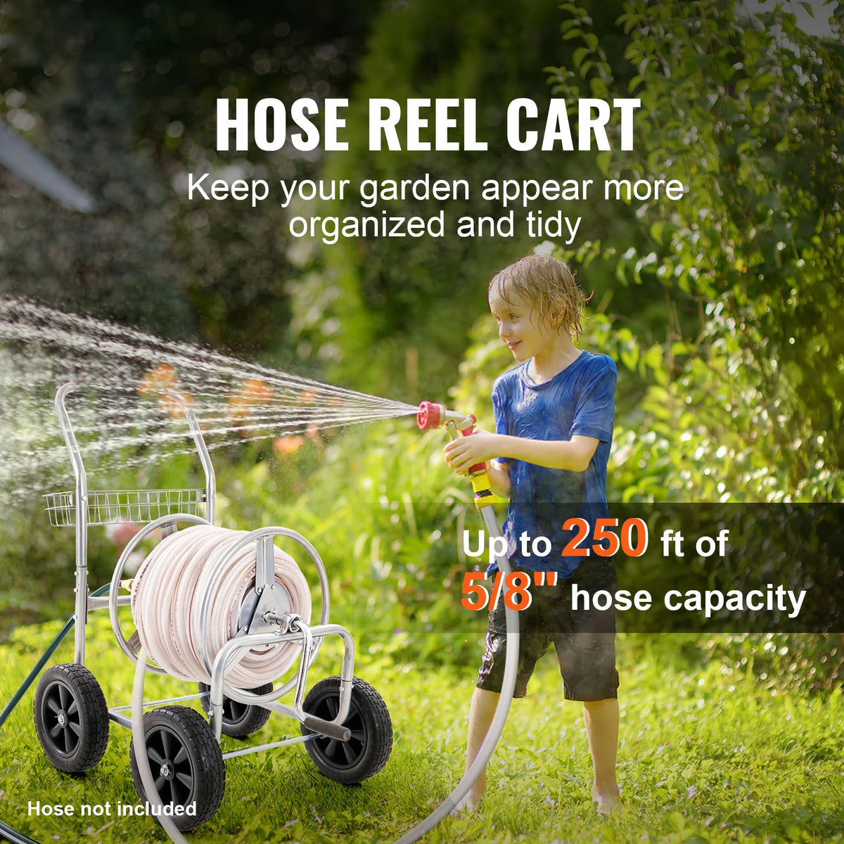 SucceBuy Heavy Duty Garden Hose Reel Cart for Yard Use