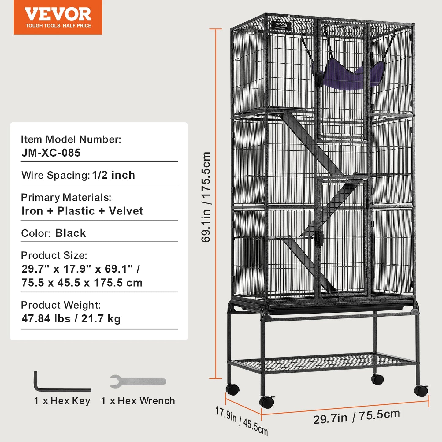 SucceBuy Rolling Metal Ferret Cage 4 Tier Critter Nation