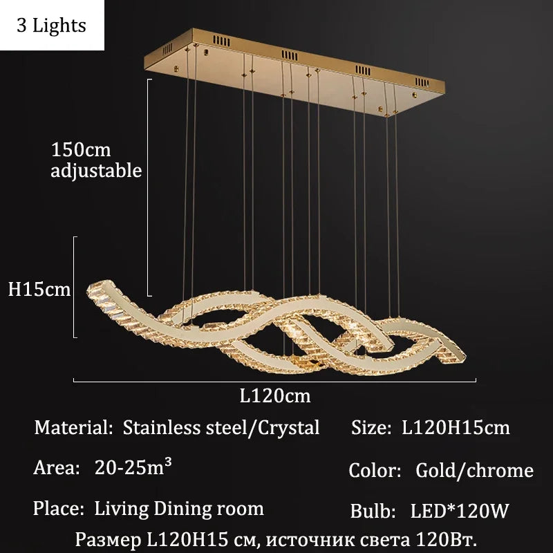 KUALOOL Luxury Crystal Chandeliers Modern Living Room Lighting