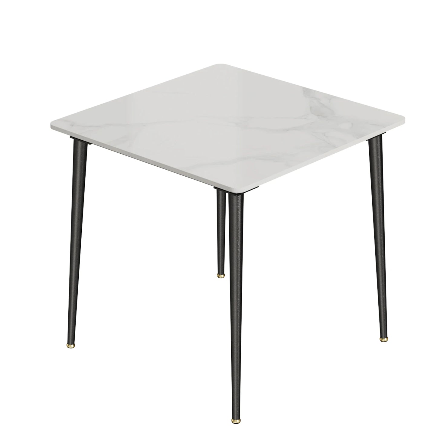 Square Marble Dining Table With Metal Legs For Dining