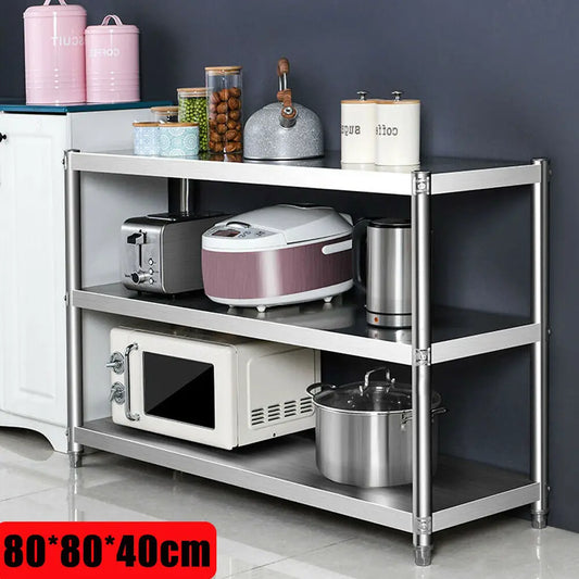 Stainless Steel Heavy Duty Three Tier Kitchen Storage Rack