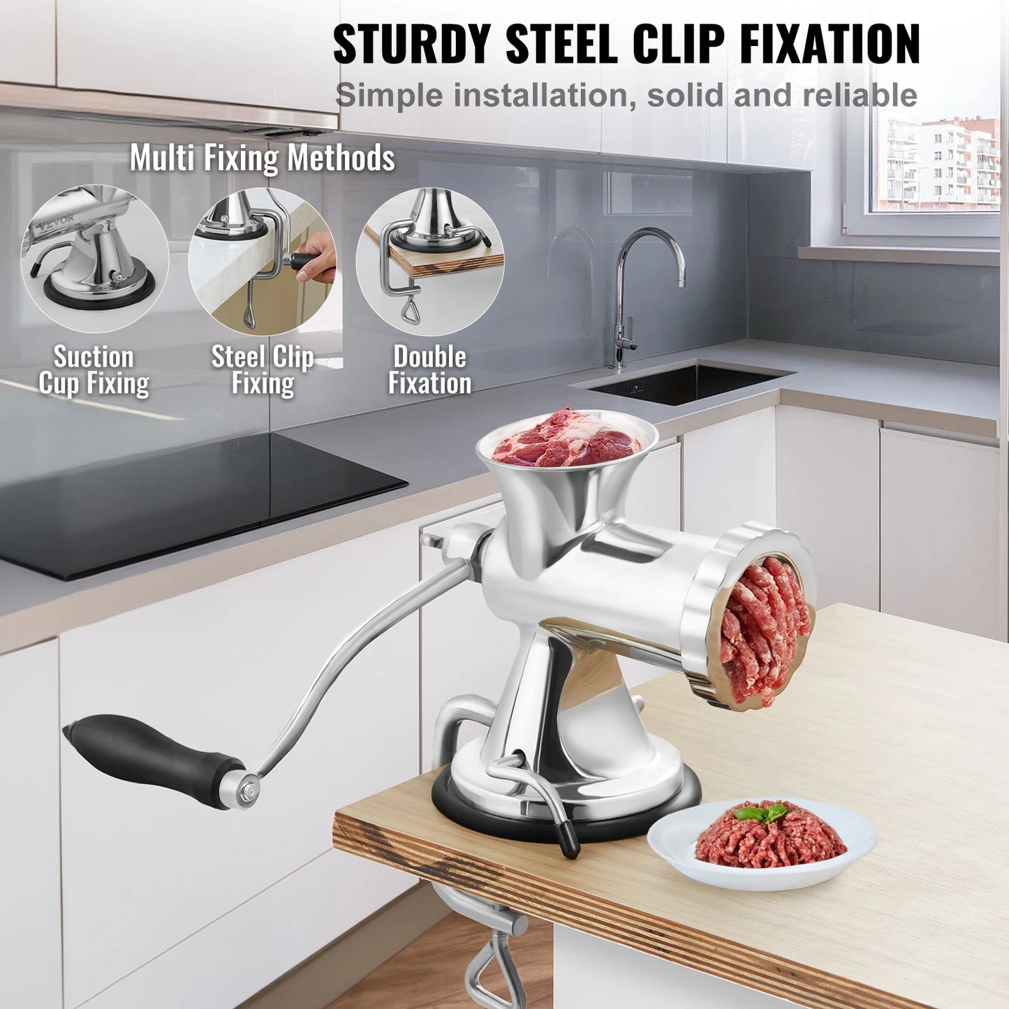 SucceBuy Manual Meat Grinder Stainless Steel Suction Cup