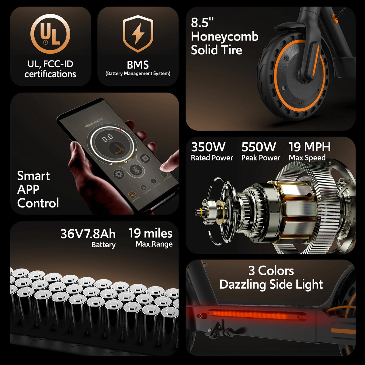 OZIVELT Foldable Electric Scooter With App Control