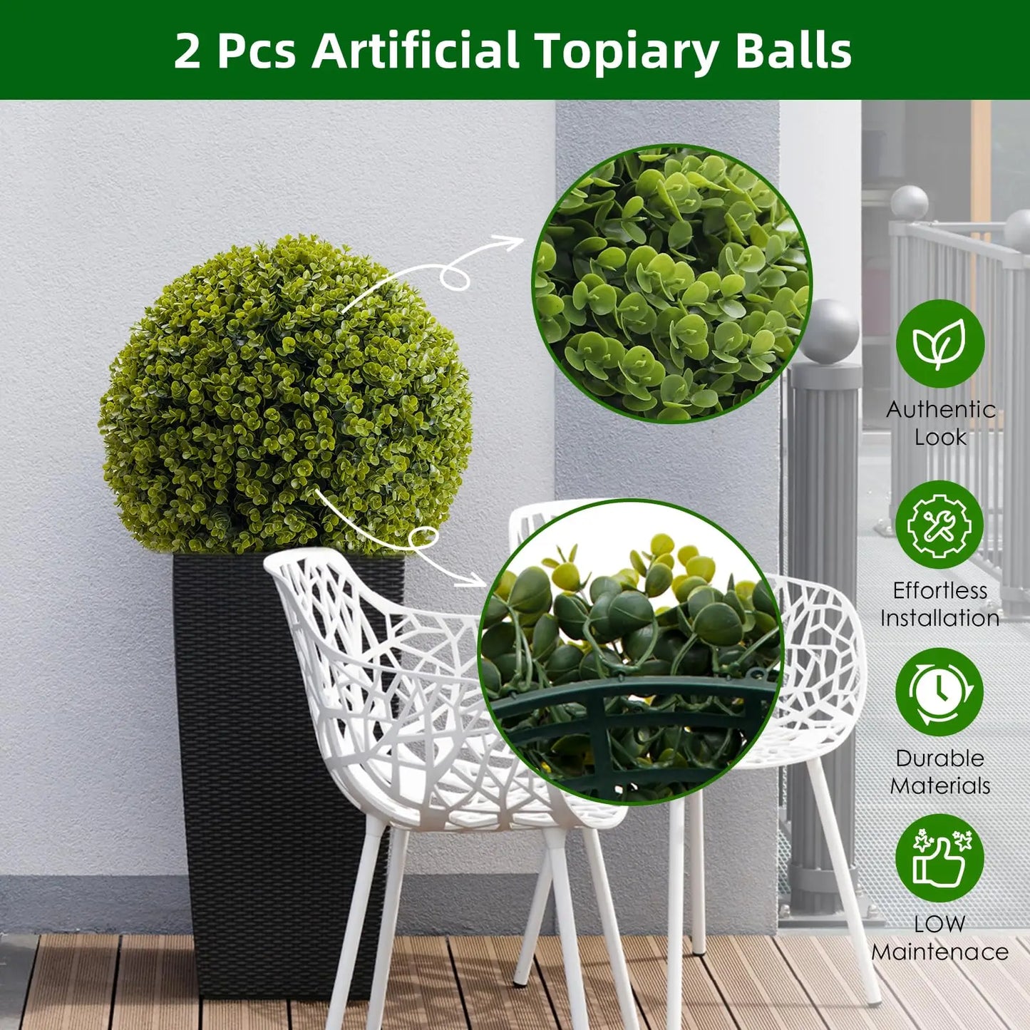 Studyset Topiary Balls Outdoor Set Of 2 For Garden Decor