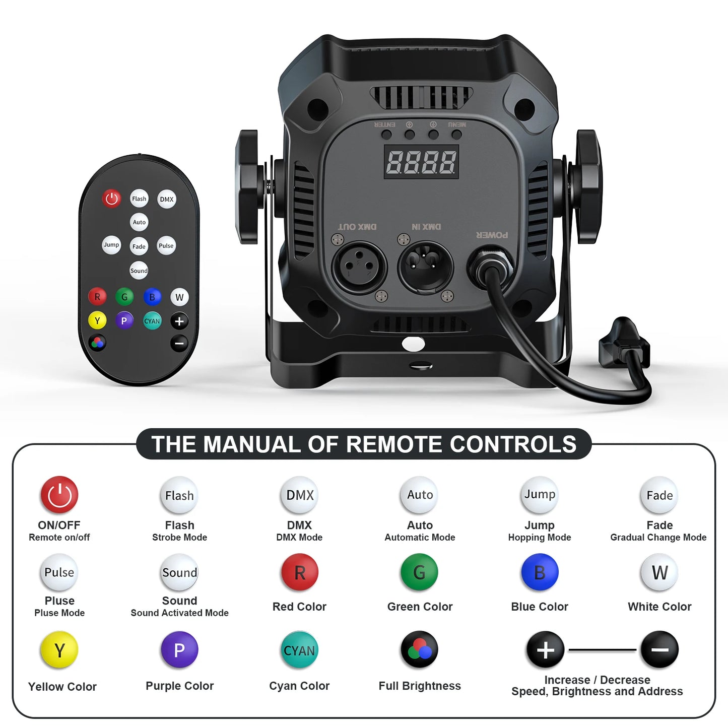 U'King 4x8W RGB Par Lights DMX DJ Stage Light