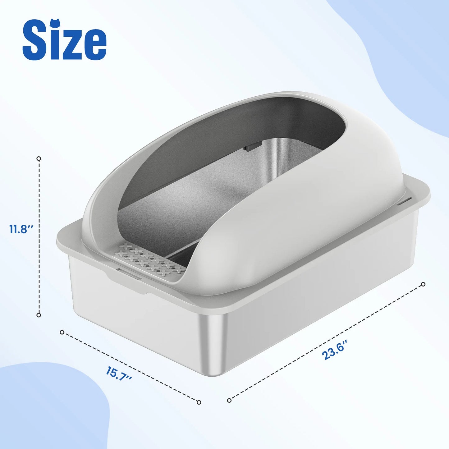Stainless Steel Cat Litter Box With Lid And Scoop
