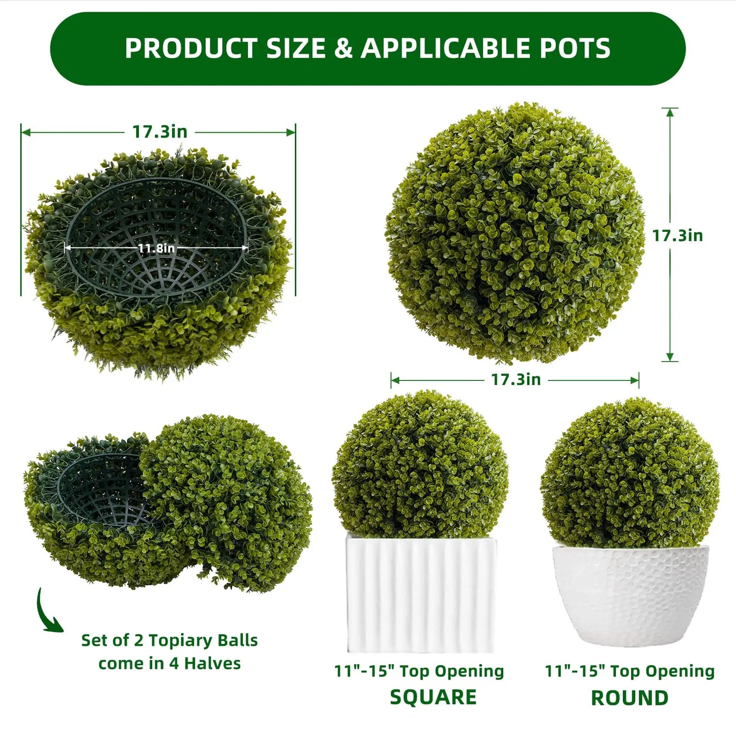 Studyset Topiary Balls Outdoor Set Of 2 For Garden Decor