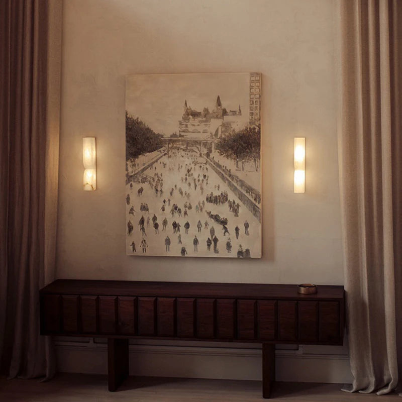 IWP Art Deco Wall Lamp With Natural Marble Led