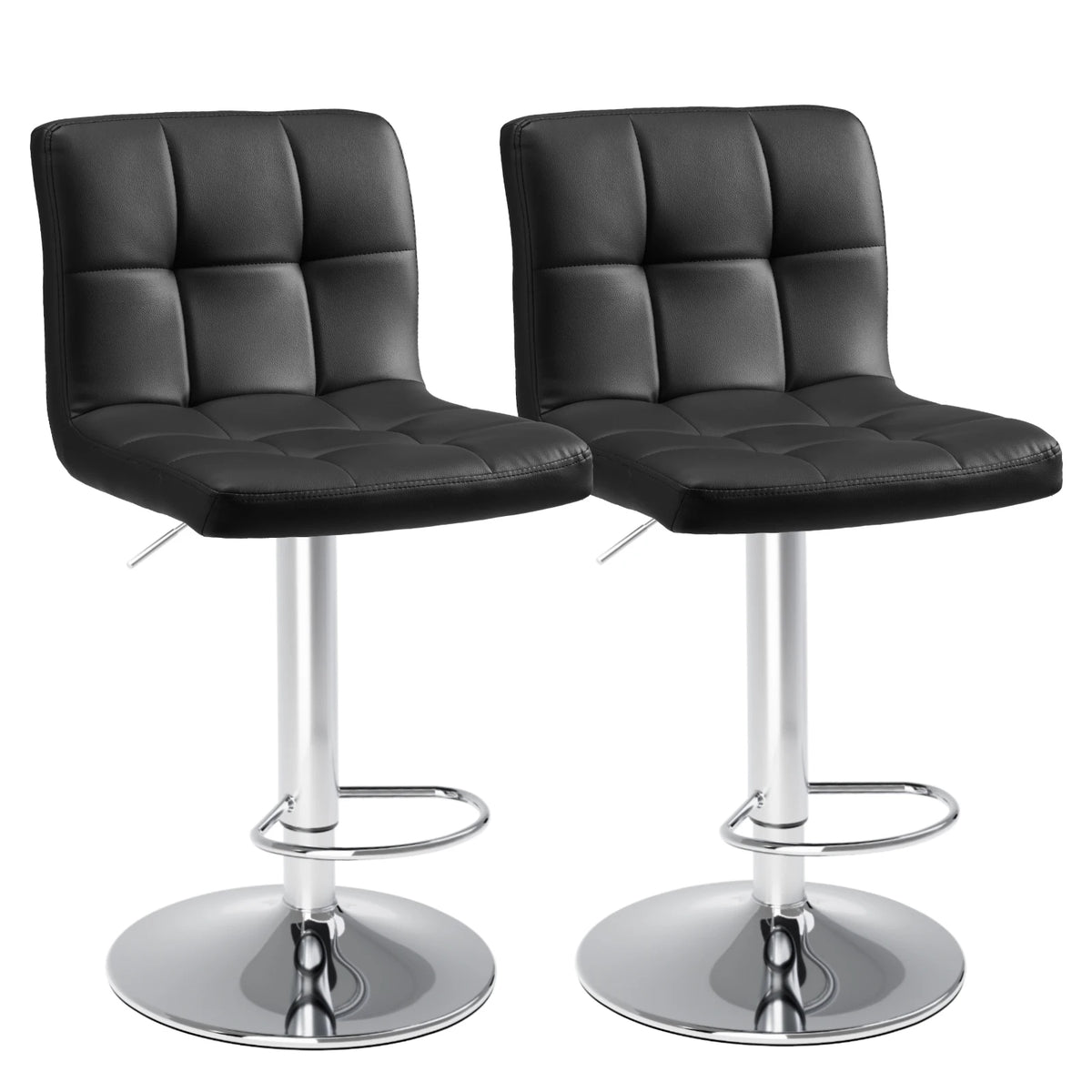 JHK PU Leather Upholstered Bar Stools With Backrest