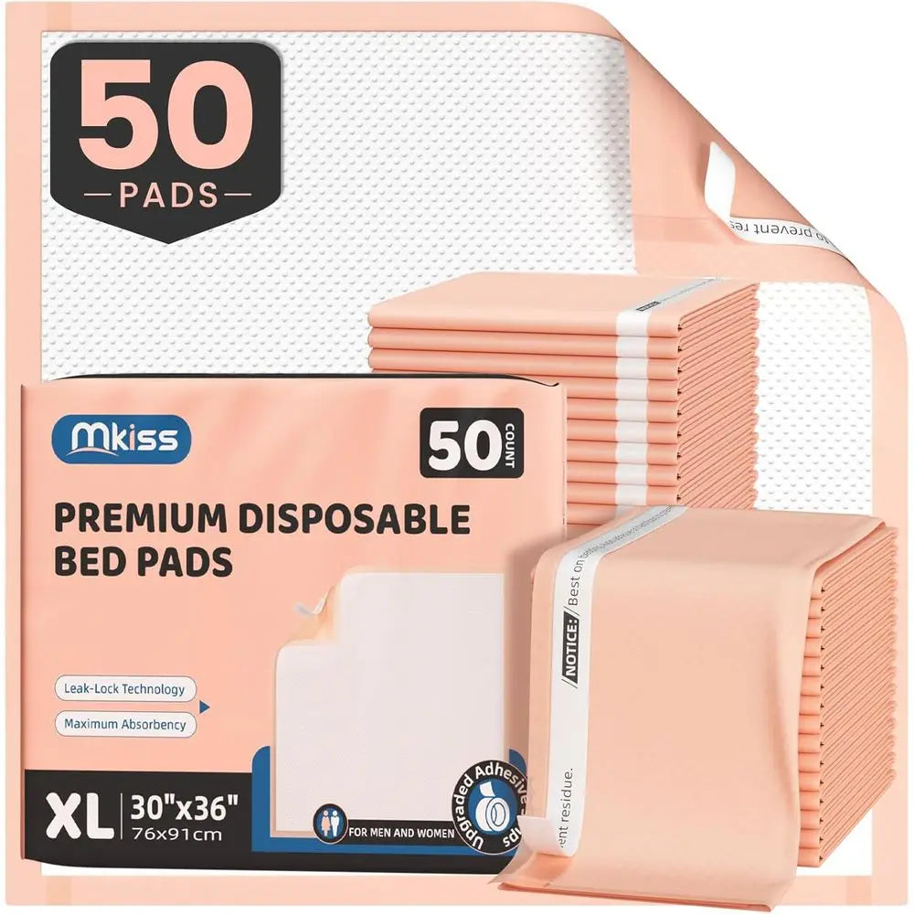 Bed Pads With Adhesive Strips 50 Count Underpads