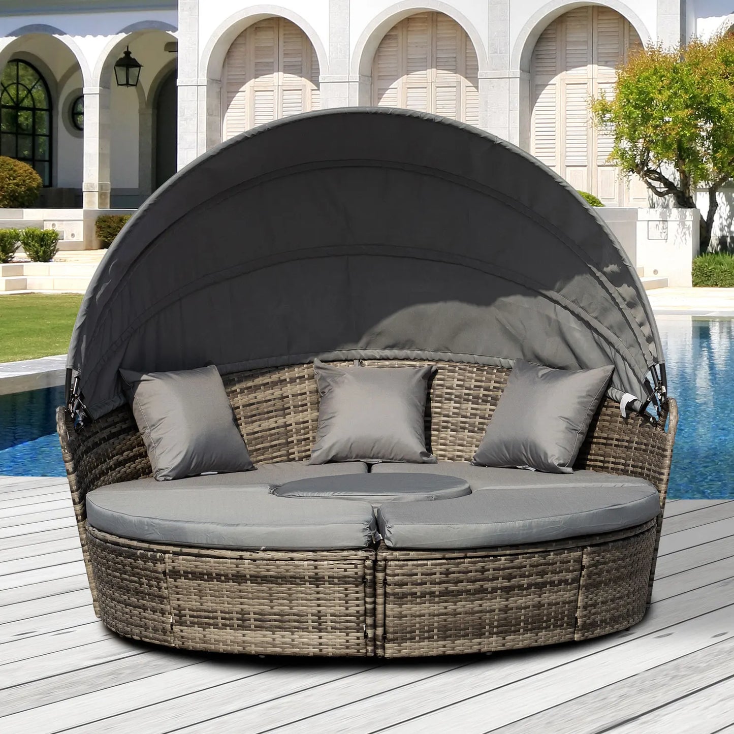 Outsunny Outdoor Convertible Daybed 4 Piece Set
