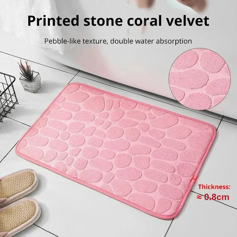 Embossed Fiber Carpet Anti Slip Bath Mat For Home