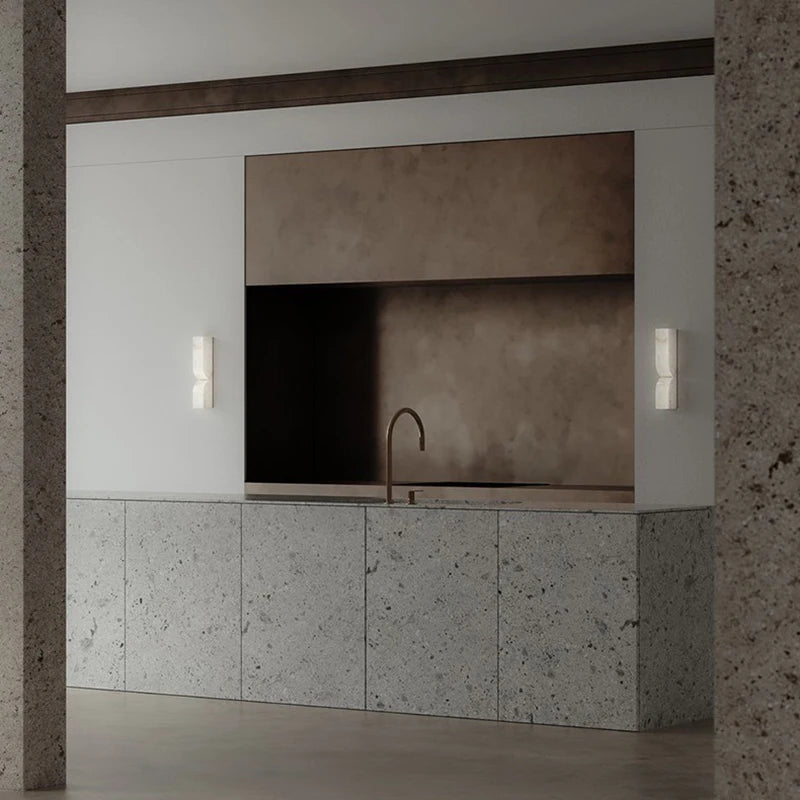 IWP Art Deco Wall Lamp With Natural Marble Led