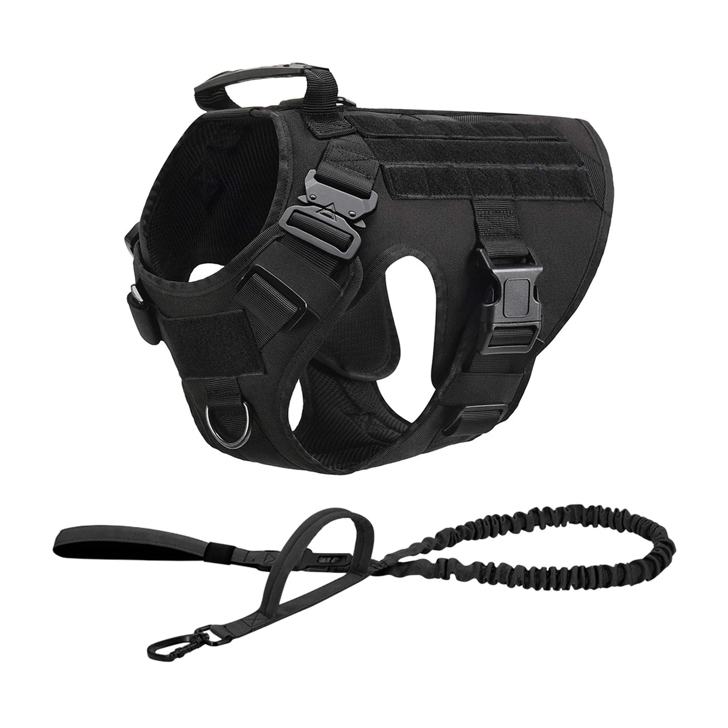 Nylon Tactical Dog Harness With Molle Pouches