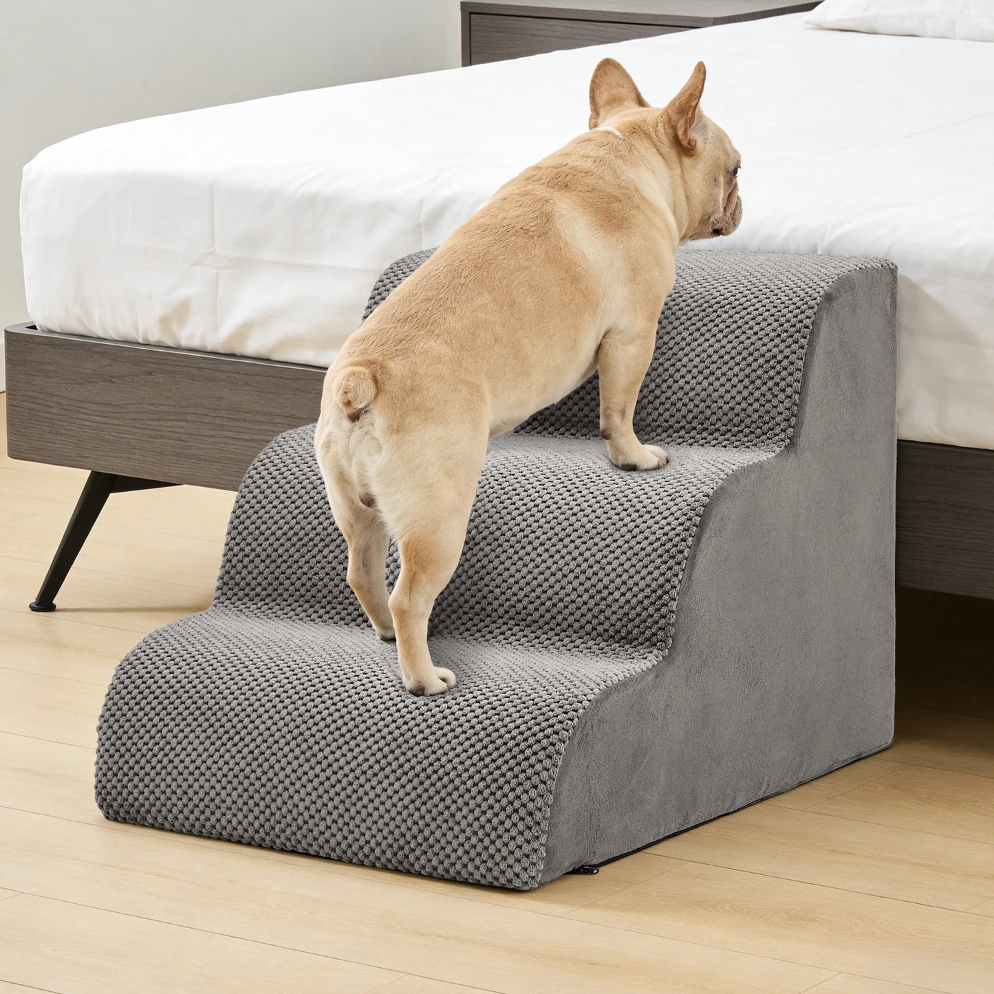 High Density Foam Dog Stairs Ramp Three To Five Steps Curved