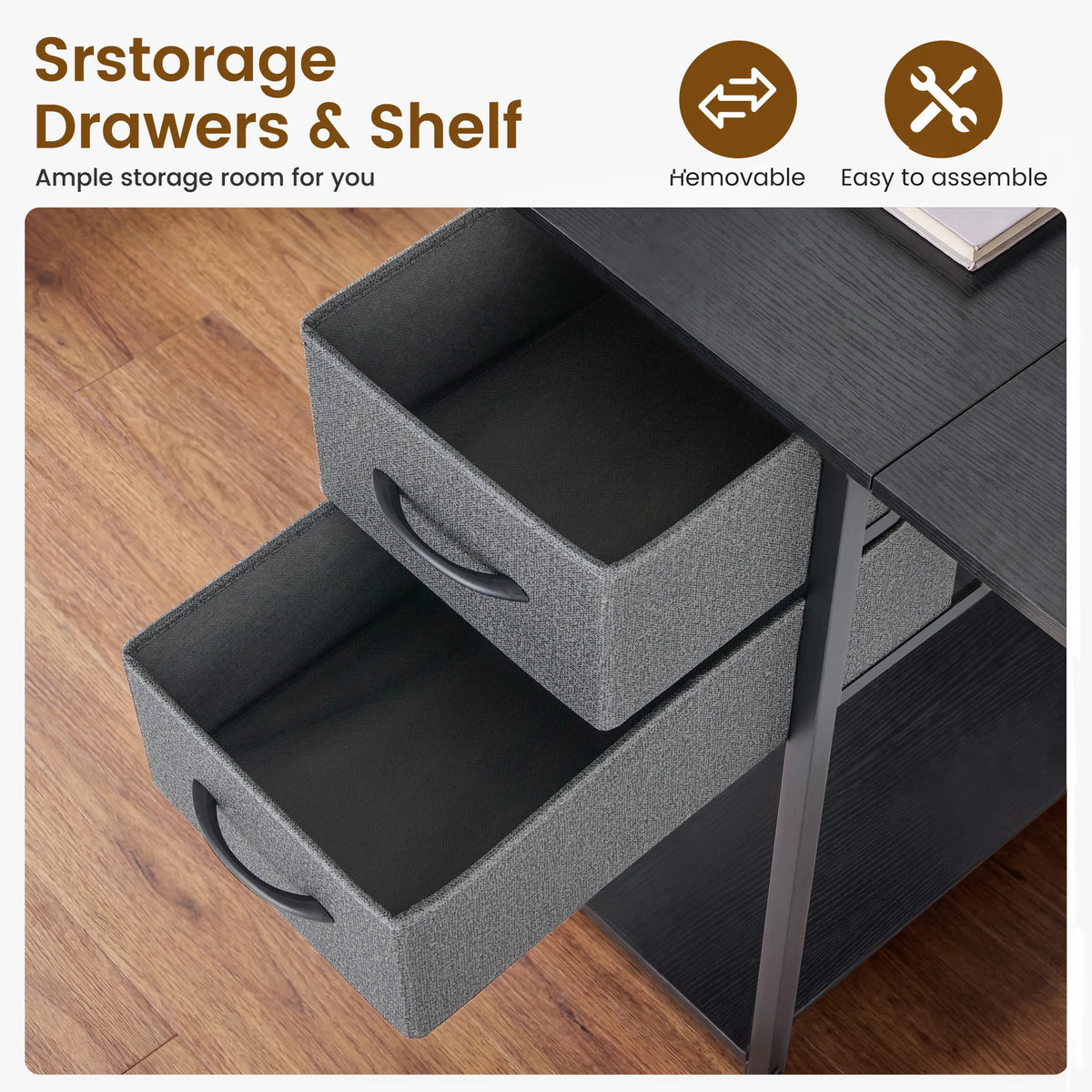 MCQ Standing Office Desk With Drawers And Hooks
