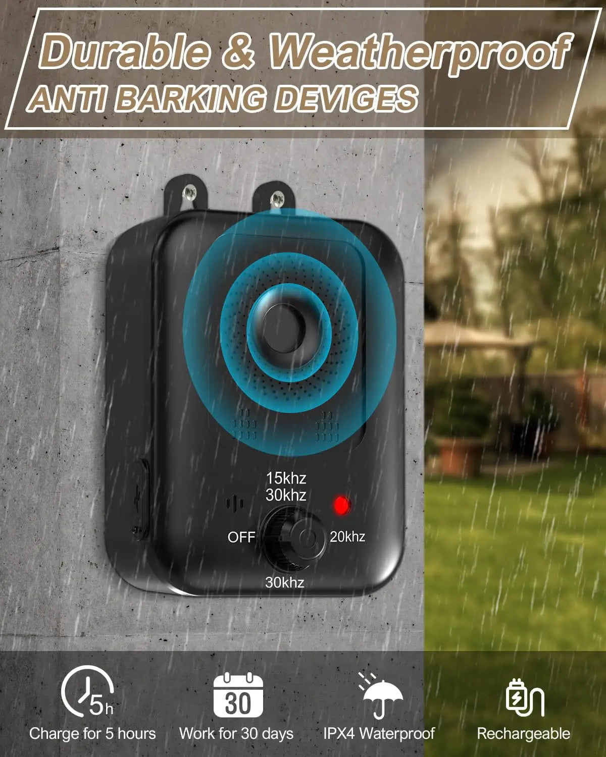 Petedu Rechargeable Ultrasonic Bark Deterrent For Dogs