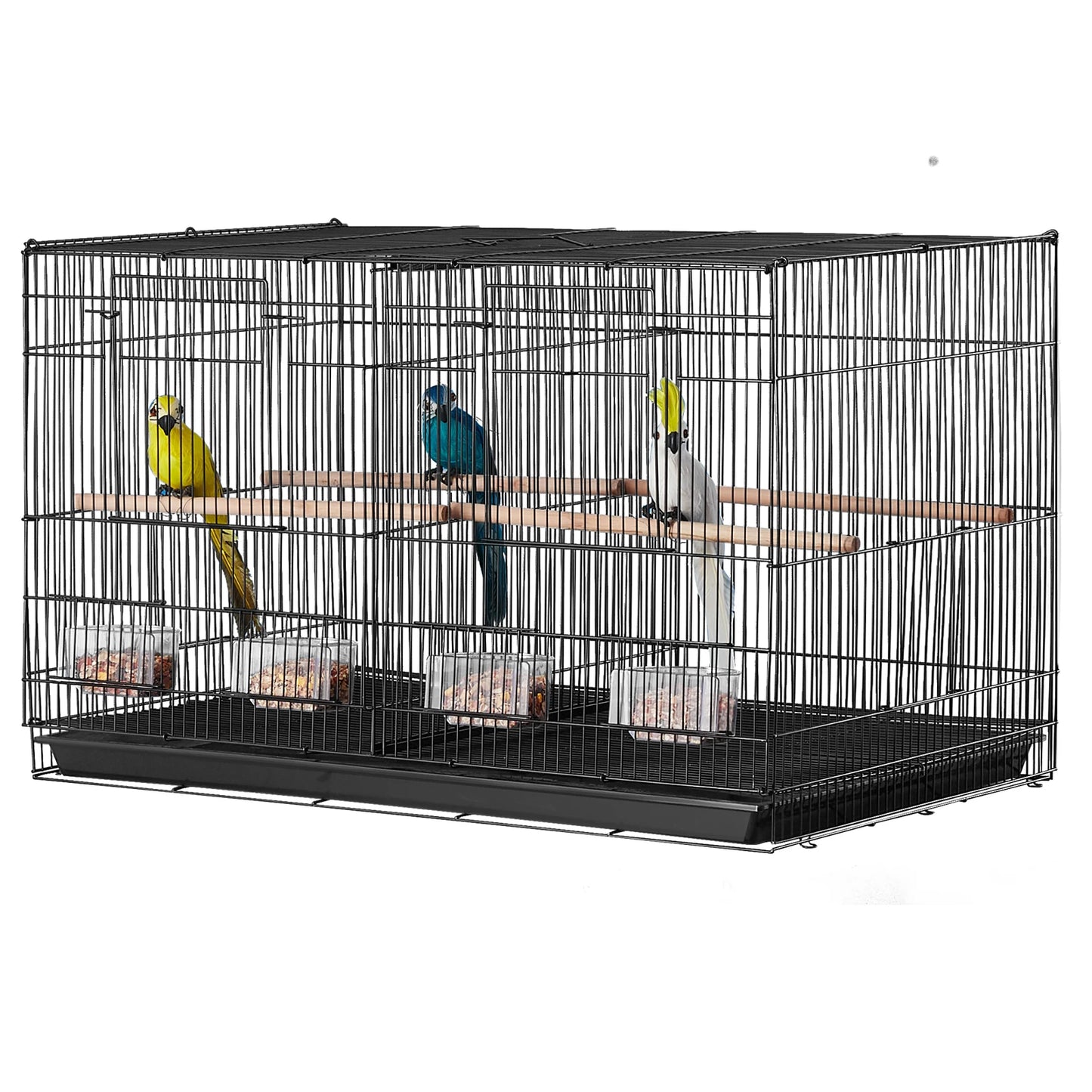 SucceBuy Stackable Divided Bird Cage With Handle