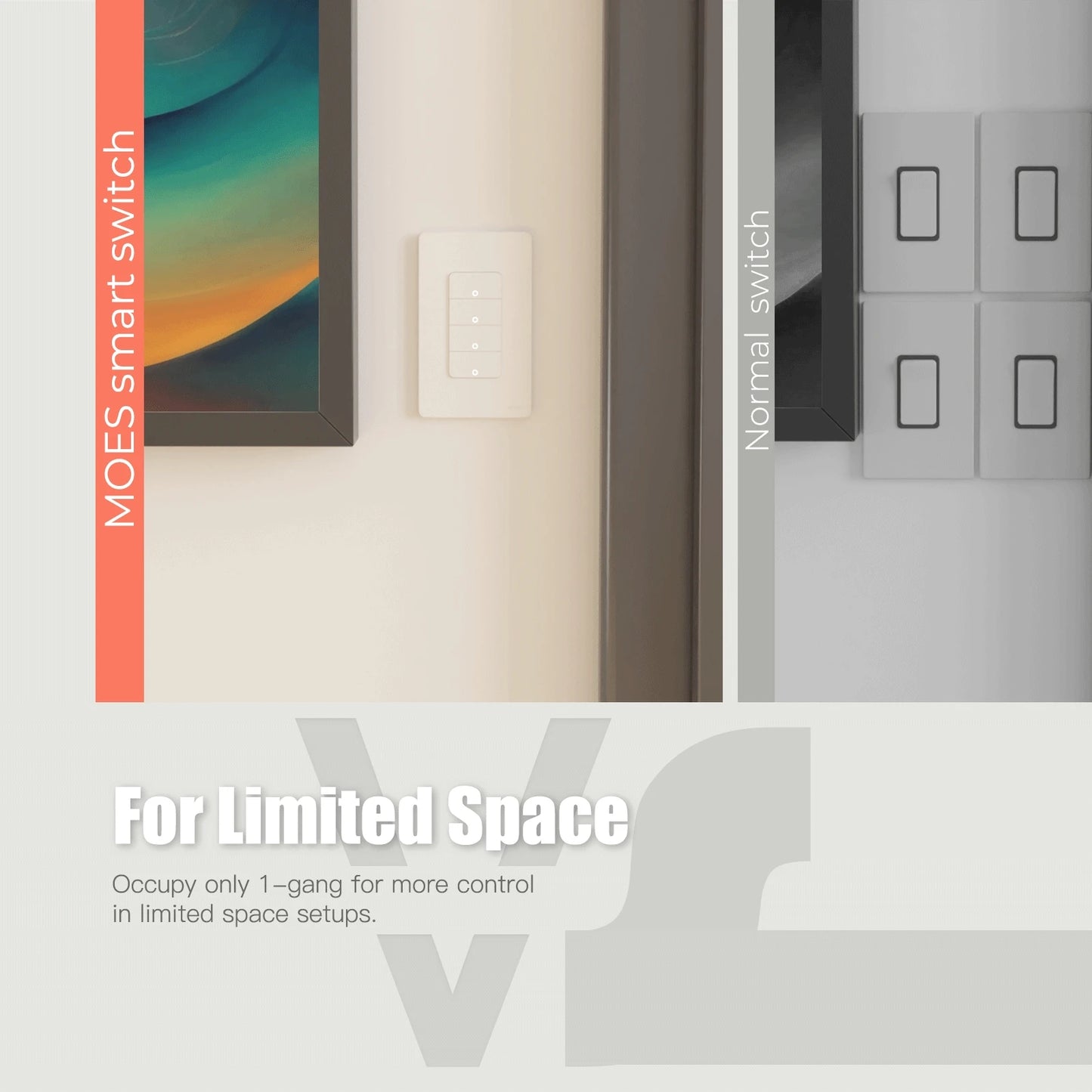 MOES Tuya WiFi Smart Light Switch US Pole Push Button