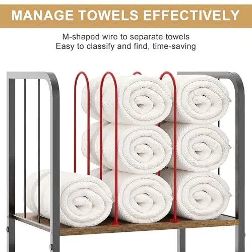 Feature Modern 3-Tier Freestanding Towel Organizer
