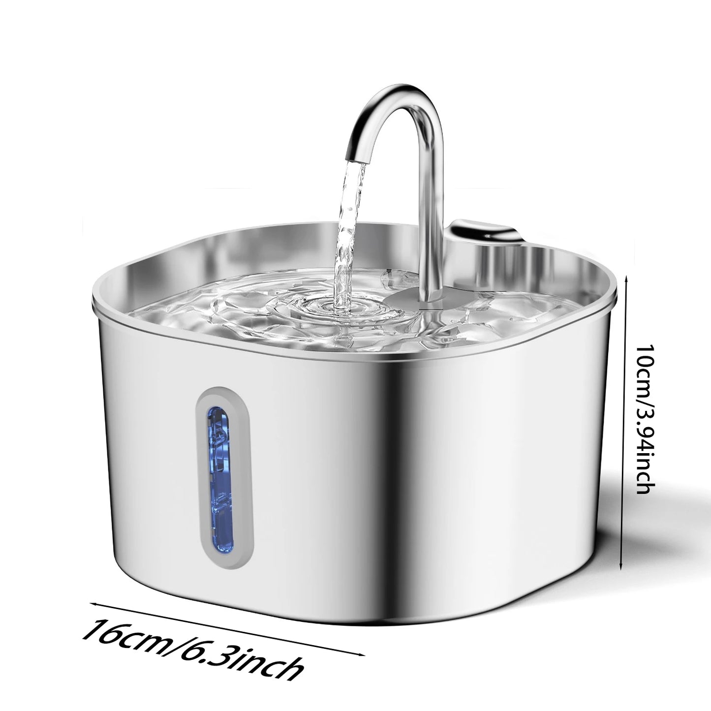 Silent Stainless Steel Pet Water Fountain For Cats And Dogs