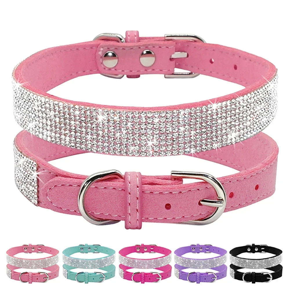 Crystal Rhinestone Dog Collar With Zinc Alloy Buckle