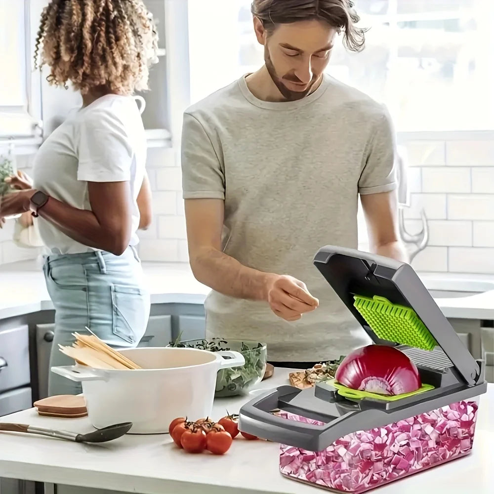 Upwork 16 In 1 Manual Vegetable Chopper With 8 Blades
