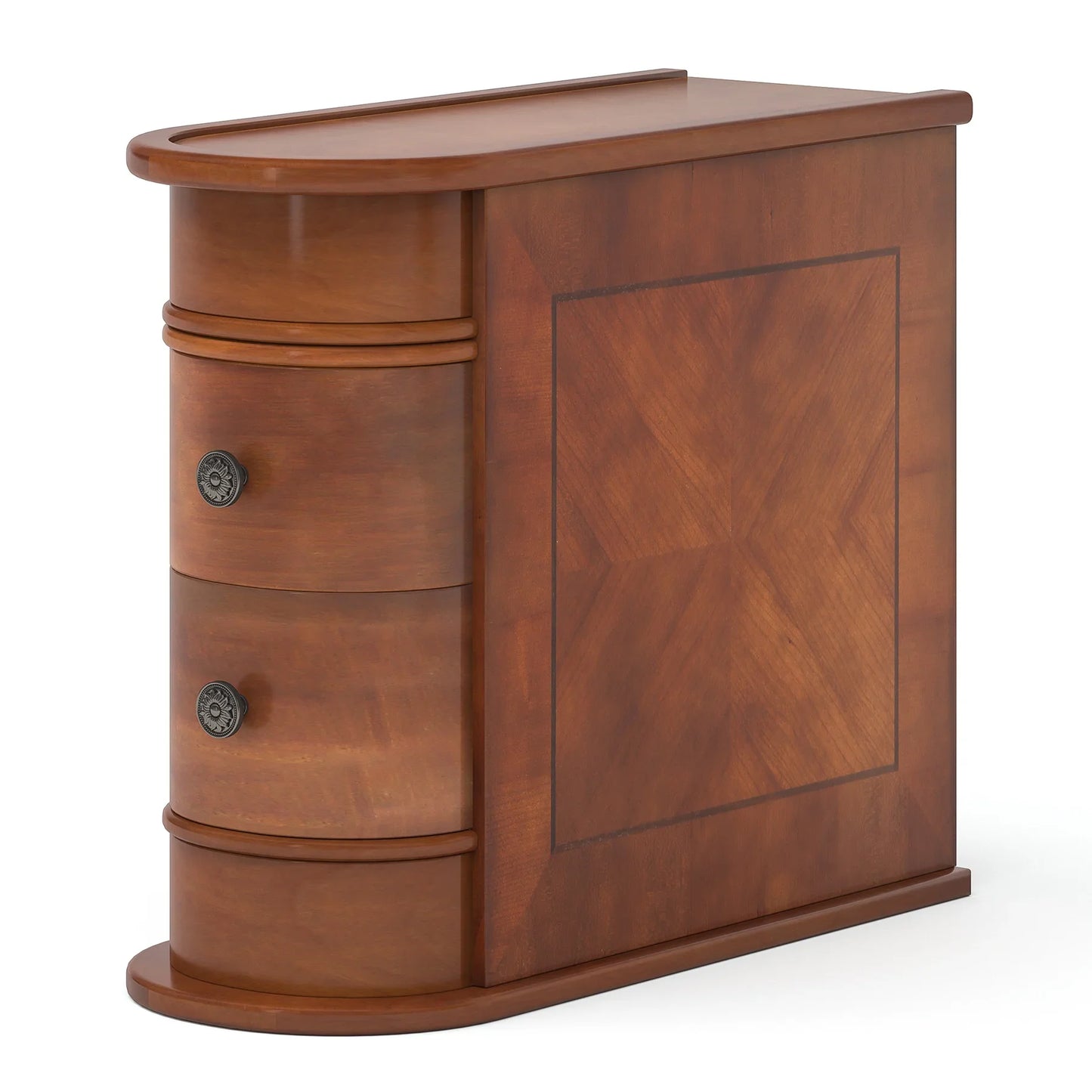 Tribesigns End Table Round Solid Wood Nightstand With Drawer