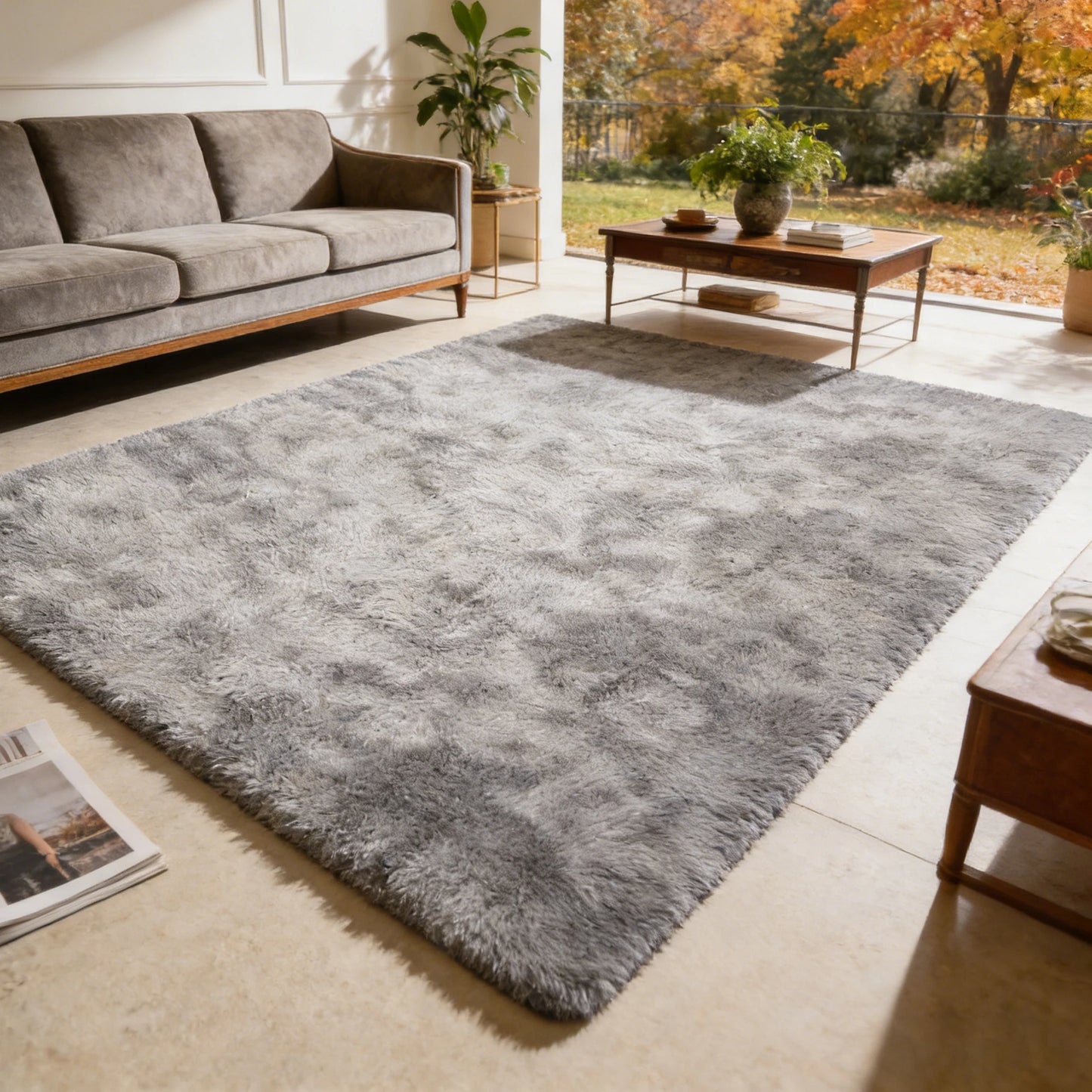 Ultra Soft Shag Rug For Living Room Polyester Furry