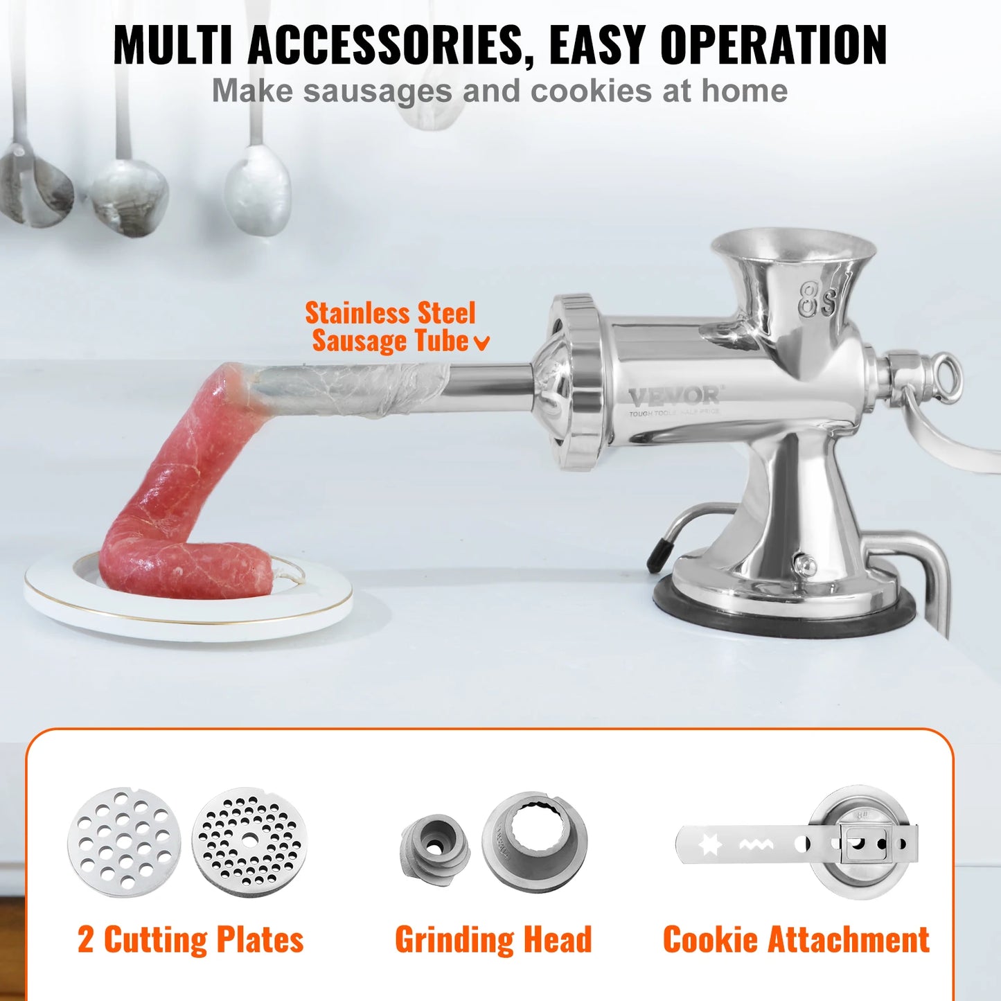 SucceBuy Manual Meat Grinder Stainless Steel Suction Cup