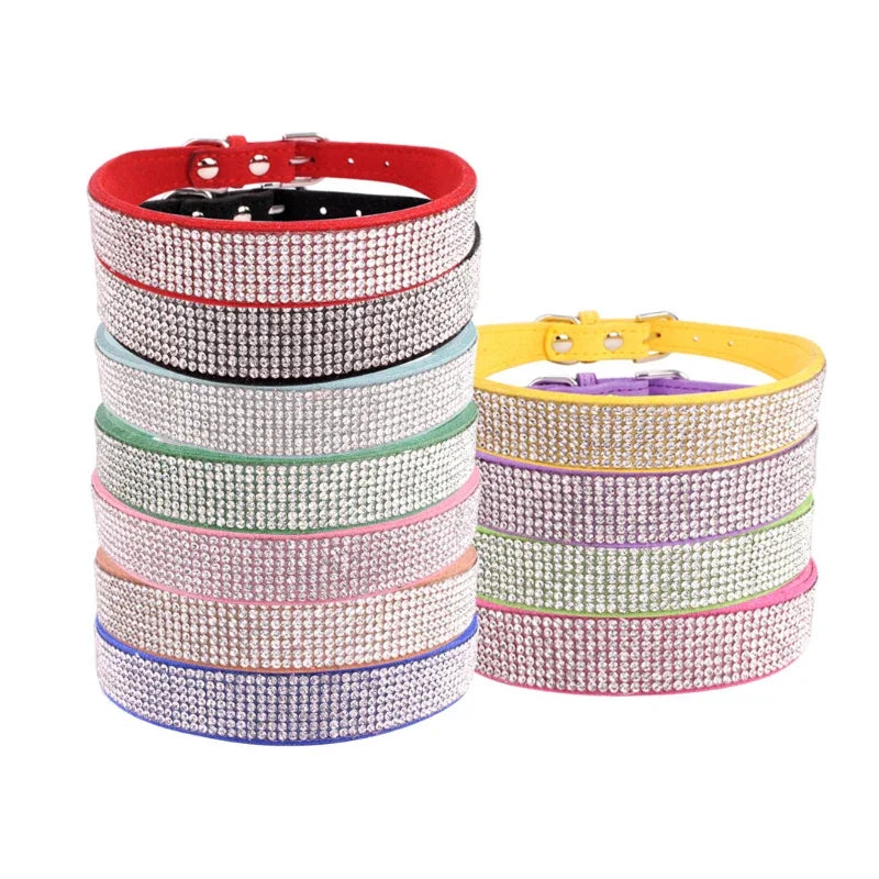 Crystal Rhinestone Dog Collar With Zinc Alloy Buckle