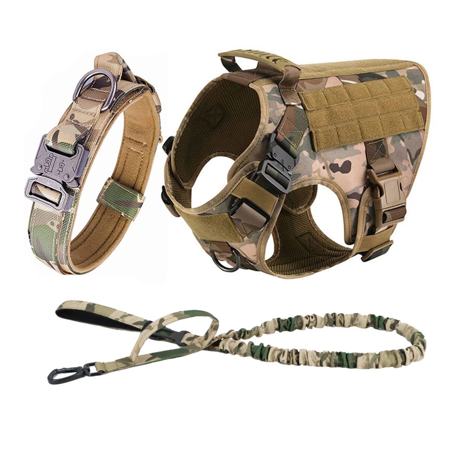 Nylon Tactical Dog Harness With Molle Pouches