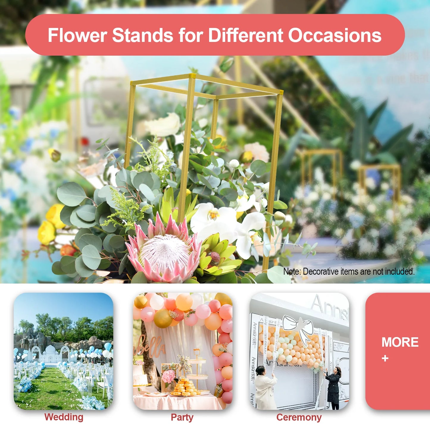 Metal Flower Stand Floor 10 Pieces For Wedding Decor