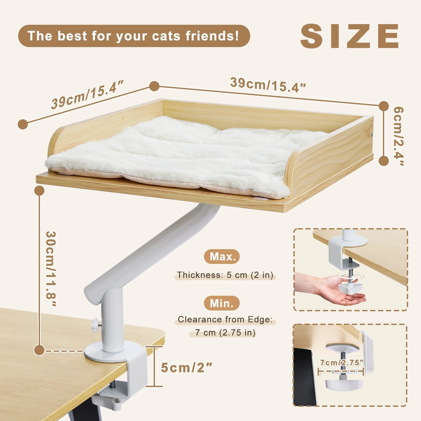 PAWZ Road Cat Desk Bed Rotatable Stand Adjustable Hammock