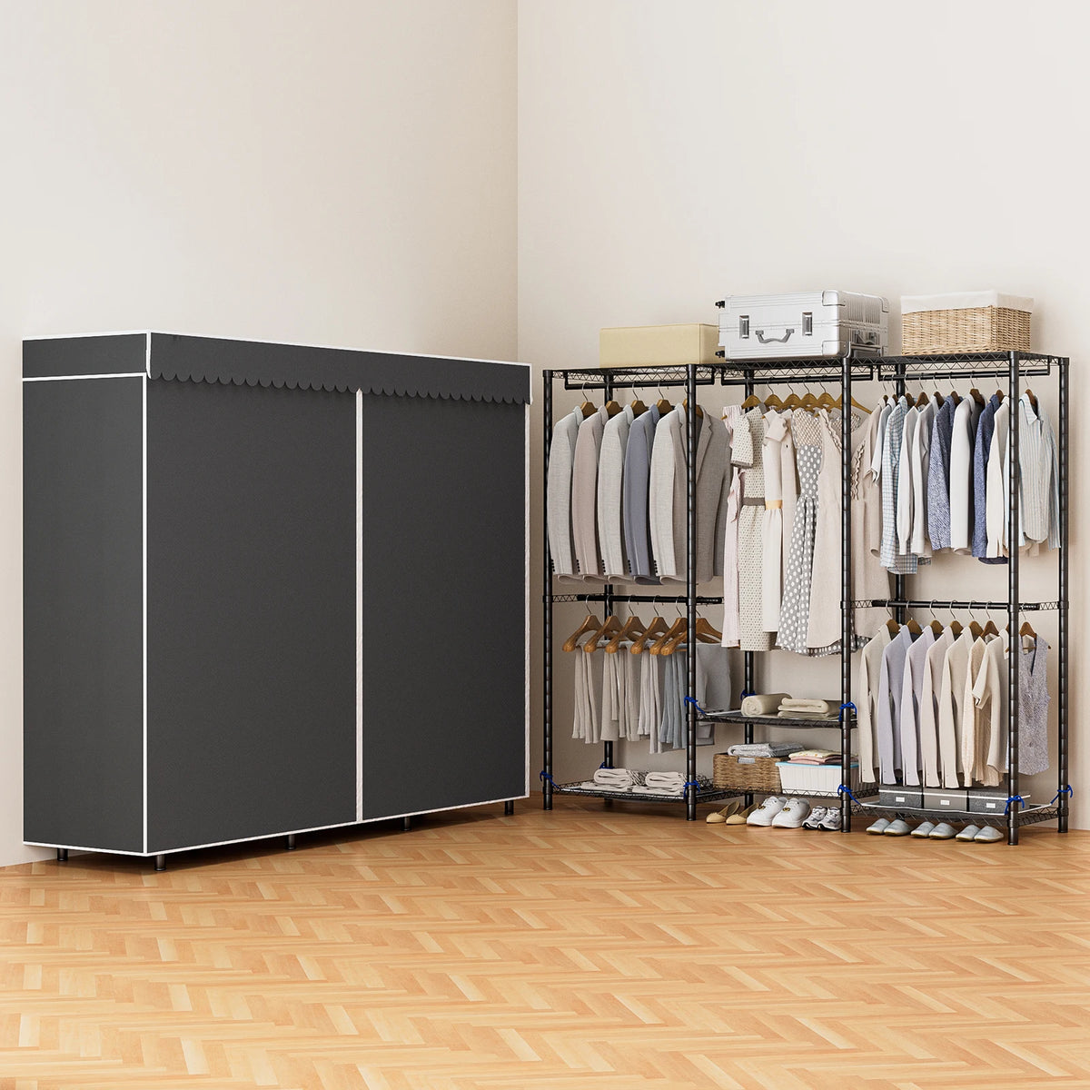 Heavy Duty Freestanding Metal Clothes Rack For Home