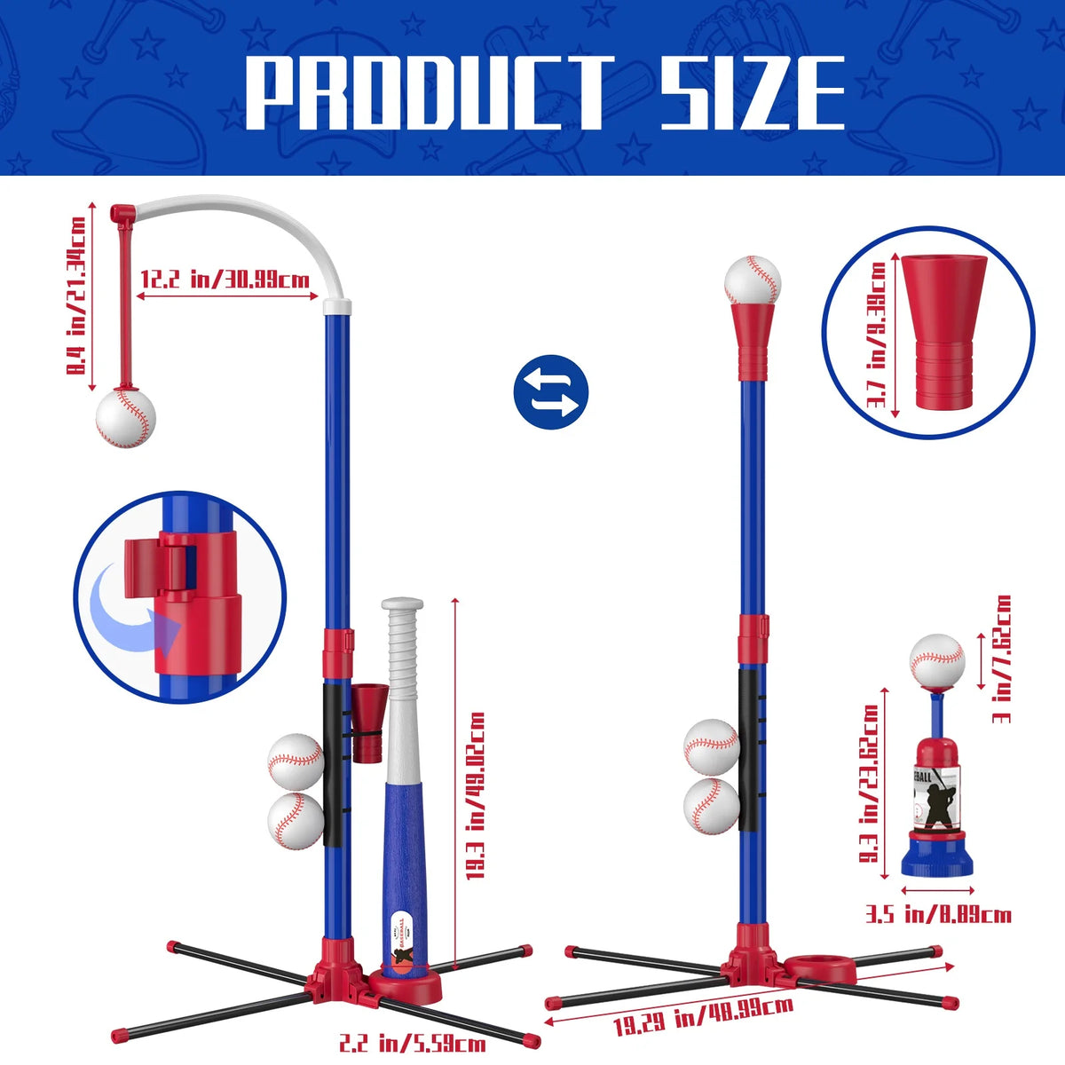 QDRAGON Kids Baseball Set With Auto Pitching Machine