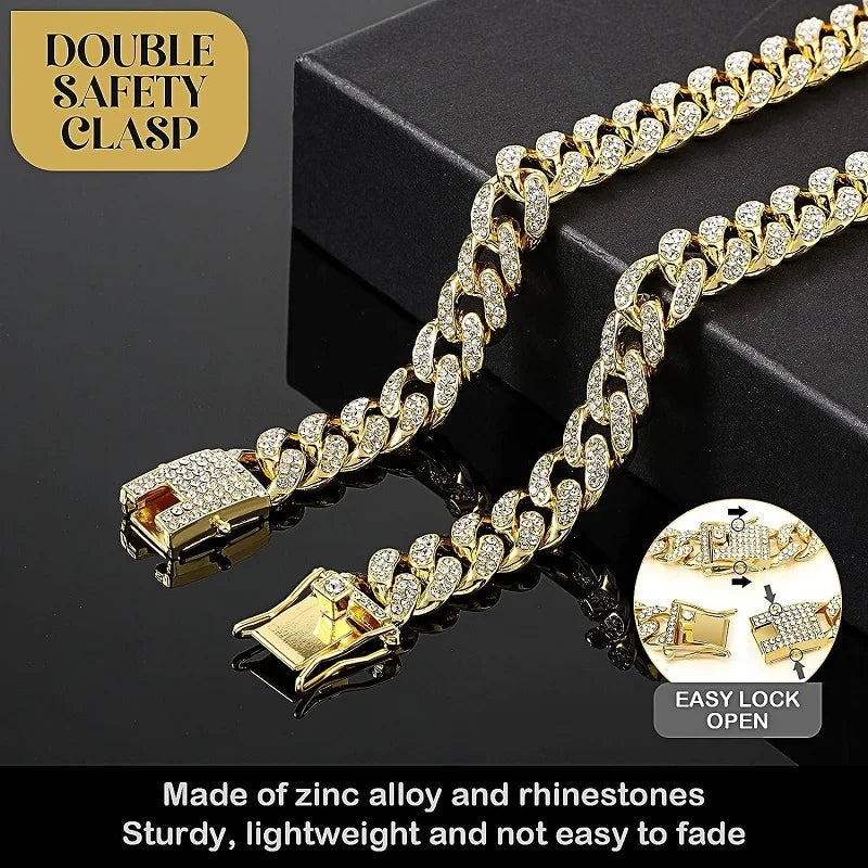Luxury Gold Dog Chain Collar Pet Jewelry