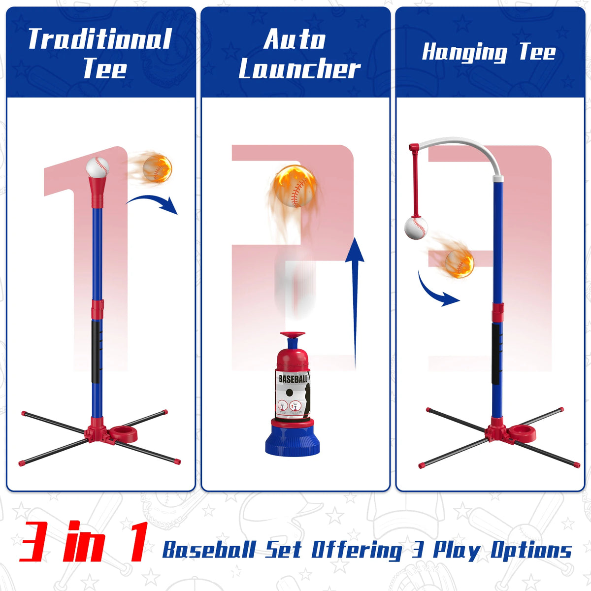 QDRAGON Kids Baseball Set With Auto Pitching Machine
