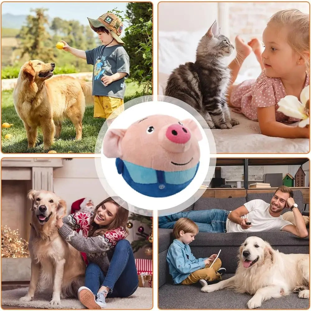 Interactive Rechargeable Dog Plush Toy With Squeak Motion