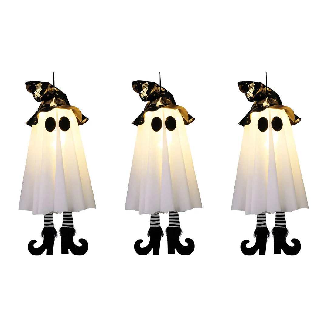 Halloween LED Light Up Witch And Ghost Hanging Decor