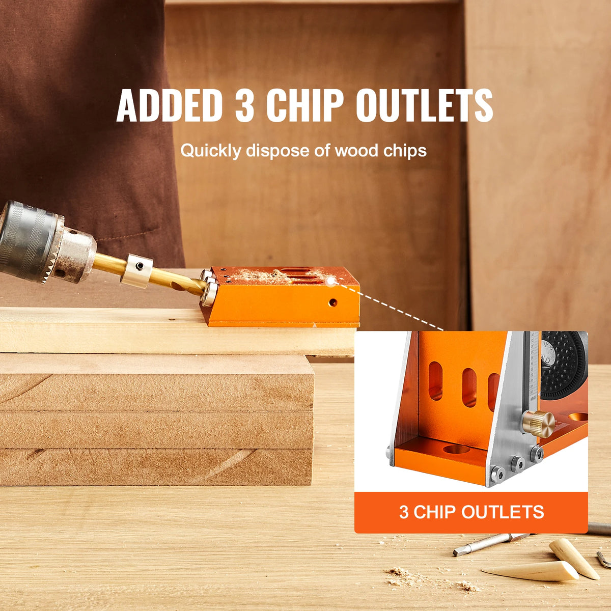 SucceBuy Adjustable Pocket Hole Jig Kit for Woodworking