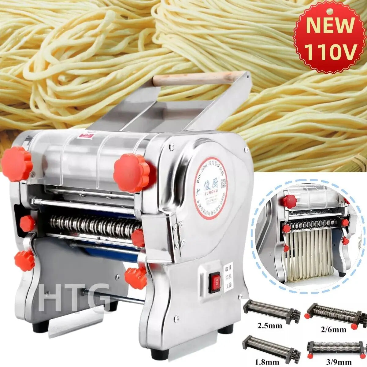 550W Electric Pasta Maker Stainless Steel Noodle Machine