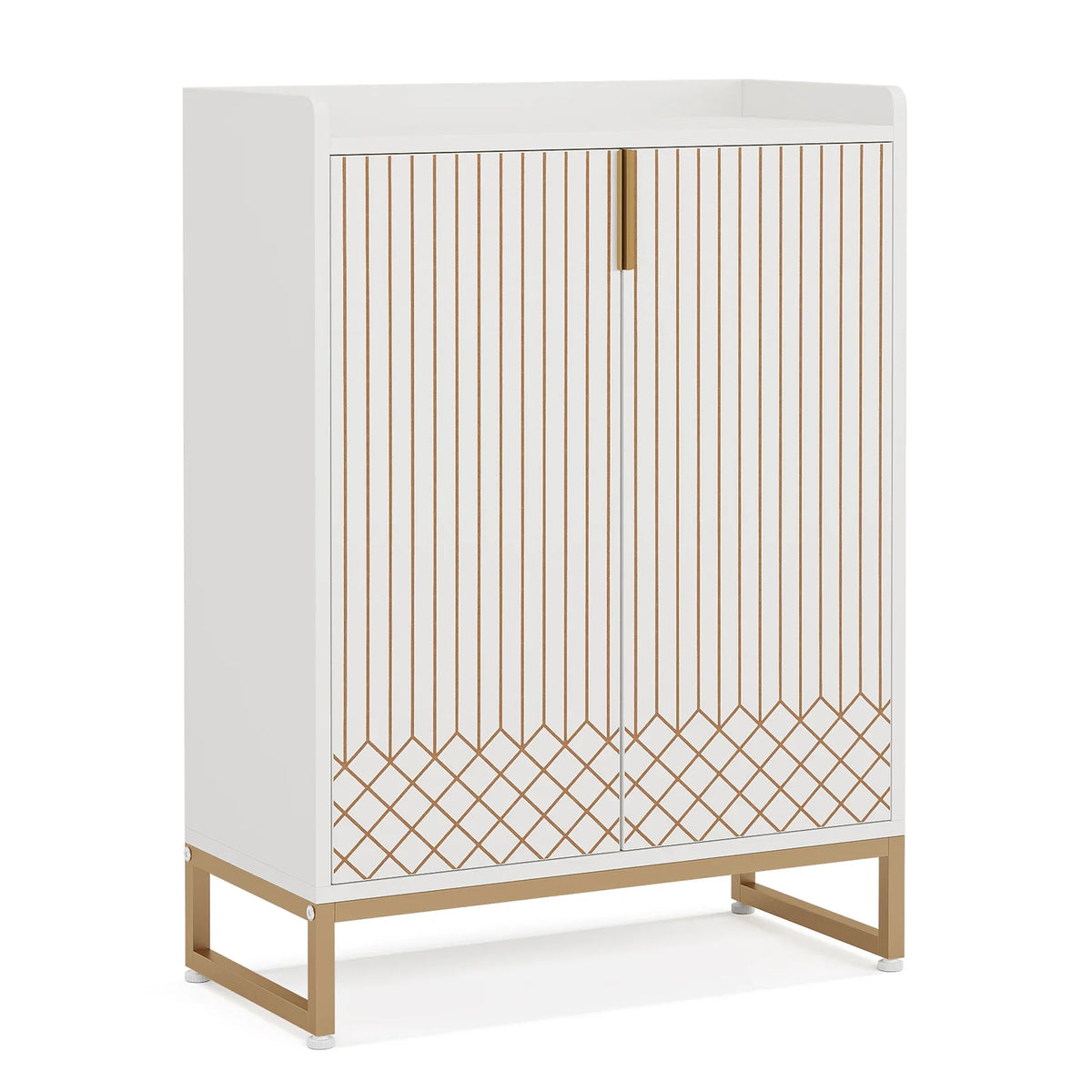 Tribesigns Five Tier Shoe Storage Cabinet With Doors
