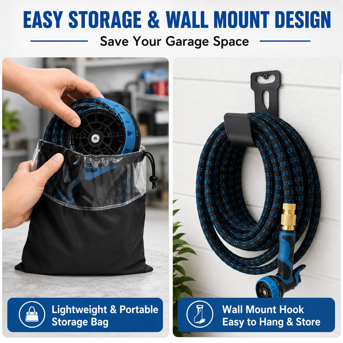 Expandable Retractable Garden Hose With 8 Spray Modes