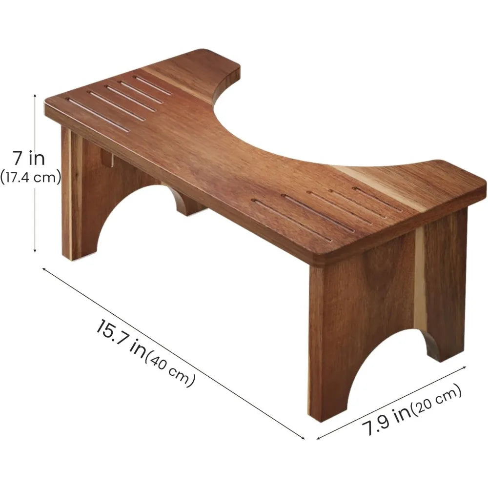 XIUWO Acacia Wood Foldable Squat Stool Non Slip For Adults